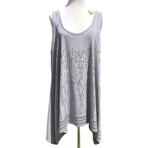 Lane Bryant Silver Tank Top Studded Sleeveless Loose Fit Size 18 20
